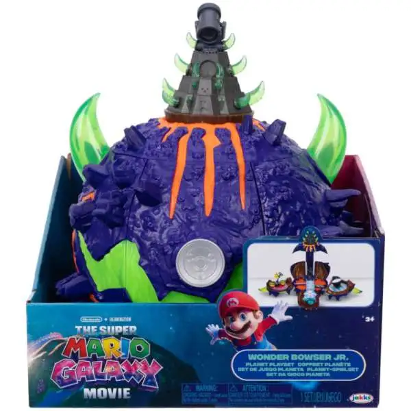 World of Nintendo Super Mario Galaxy Movie Wonder Bowser Jr. Planet Playset