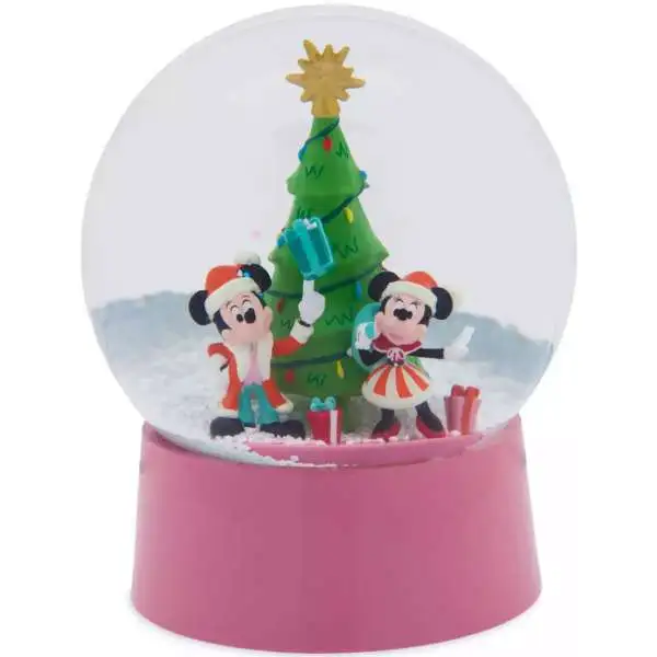 Disney 2023 Holiday Santa Mickey & Minnie Mouse Snow Globe