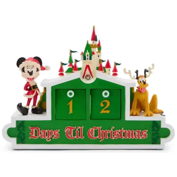 Disney 2025 Holiday Santa Mickey Mouse & Pluto Holiday Fantasyland Castle Exclusive 8.5-Inch Countdown Calendar