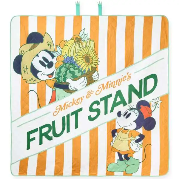 Disney Mickey & Minnie Mouse Fruit Stand Picnic Blanket [with Handle]