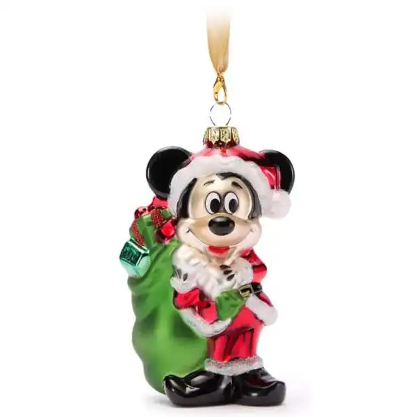 Disney 2025 Holiday Santa Mickey Mouse Exclusive Glass Ornament