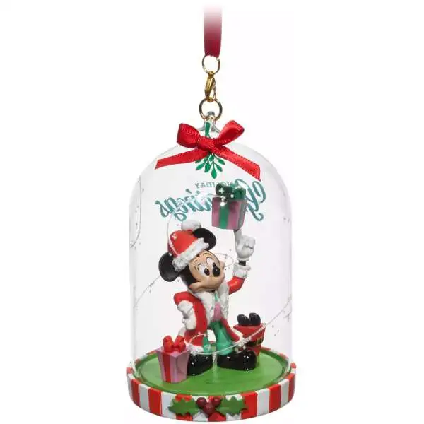Disney 2023 Holiday Santa Mickey Mouse Exclusive Glass Dome Sketchbook Ornament