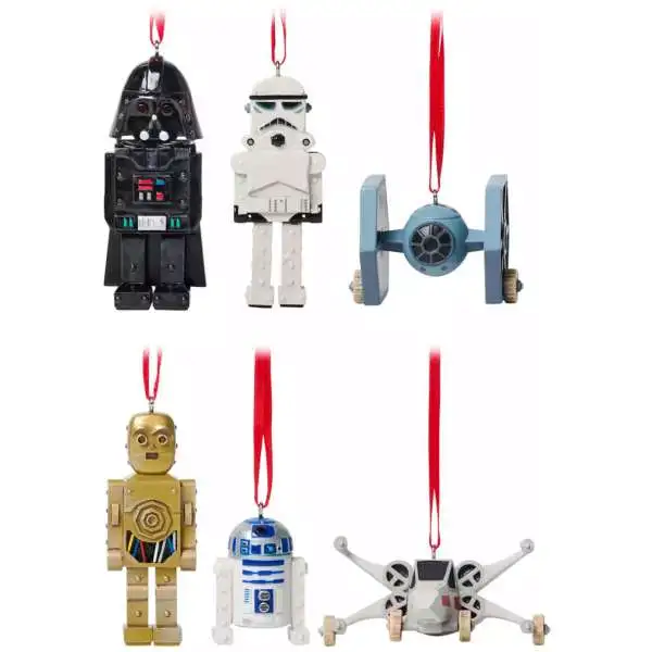 Disney Star Wars Toys Exclusive Sketchbook Ornament Set [Darth Vader, C-3P0, R2-D2, Stormtrooper, X-wing starfighter & TIE fighter]