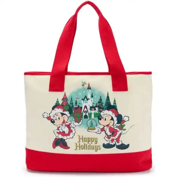 Disney 2025 Holiday Mickey & Minnie Mouse ''Happy Holidays'' Exclusive Tote Bag
