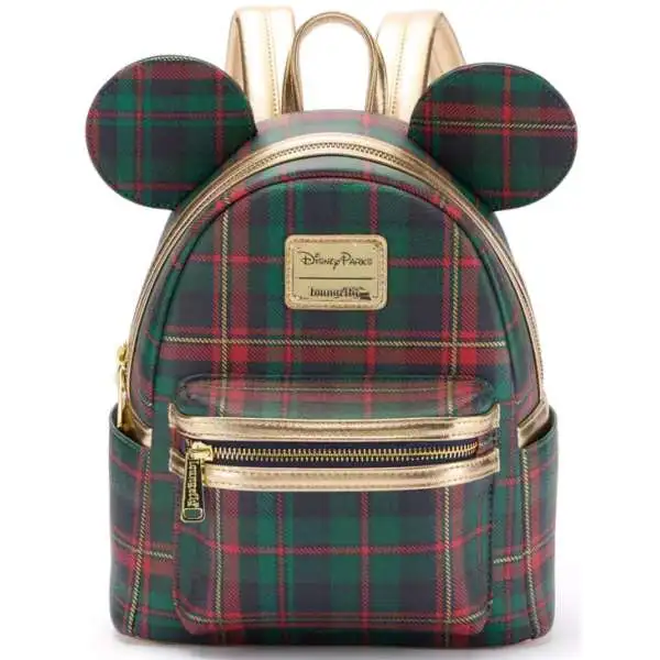 Disney 2025 Holiday Mickey Mouse Holiday Plaid Exclusive Mini Backpack