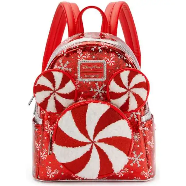 Disney 2025 Holiday Mickey Mouse Icon Peppermint Swirl Exclusive Mini Backpack