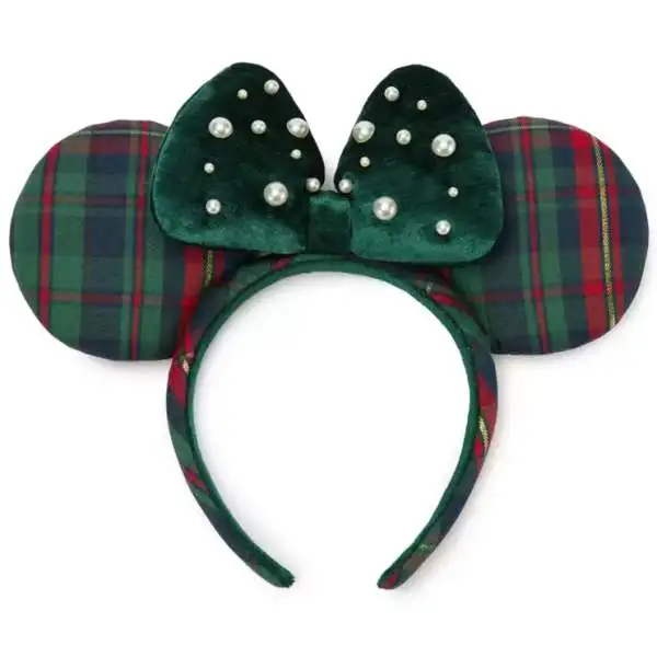 Disney Minnie Mouse Holiday Plaid Ear Headband for Adults