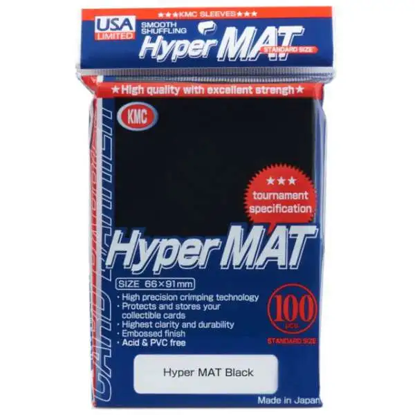KMC Hyper MAT Black Card Sleeves [100 Count]