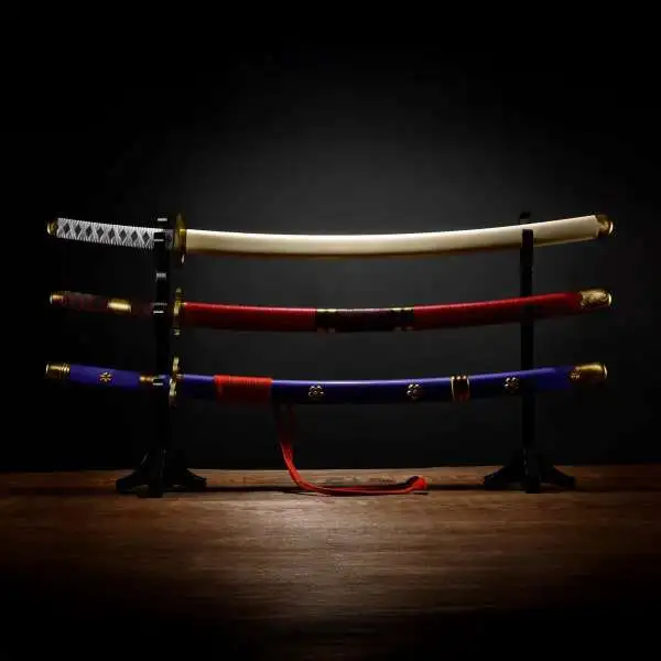 Tamashii Nations One Piece Roronoa Zoro Three Sword Style set 37.4-Inch Proplica Swords [Wado Ichimonji, Sandai Kitetsu, Enma]