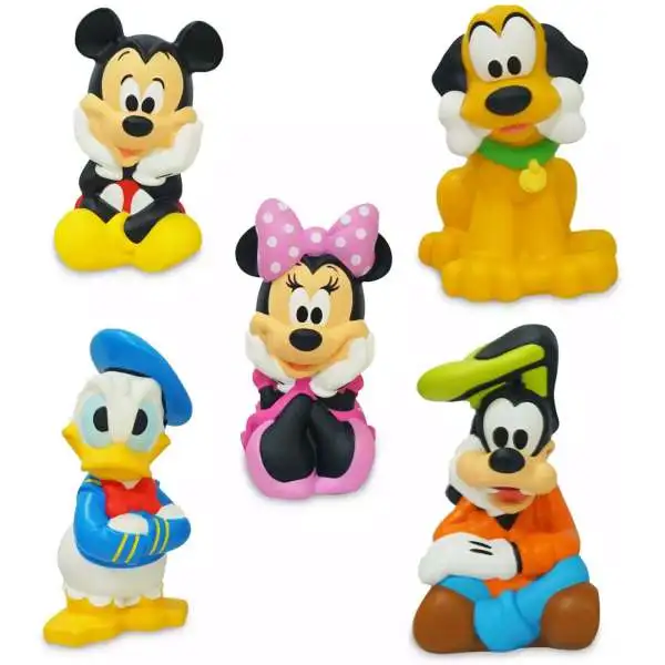 Disney Mickey Mouse & Friends Mickey, Minnie, Donald, Pluto & Goofy Exclusive 5-Figure Bath Set