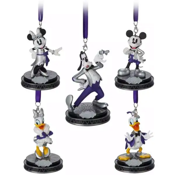 Disney 2023 Holiday Mickey Mouse & Friends Exclusive Sketchbook Ornament 5-Pack Set