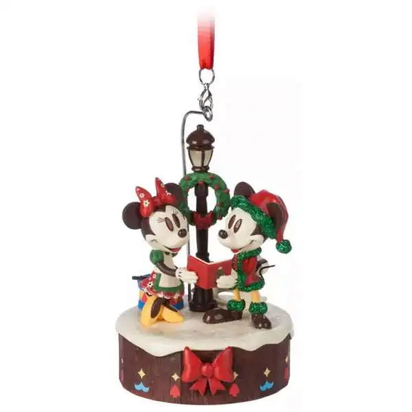 Disney 2022 Holiday Mickey & Minnie Mouse Figural Exclusive Light-Up Sketchbook Ornament