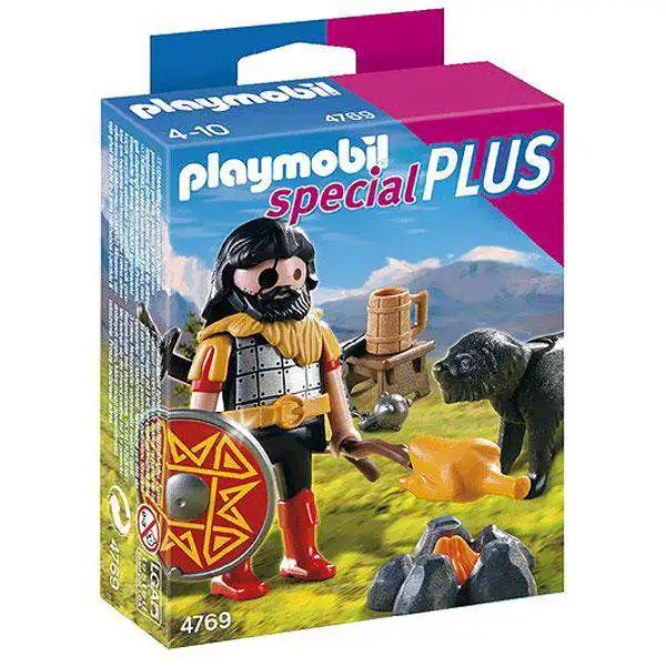 Playmobil Special Plus Barbarian & Dog at Campfire Set #4769 [Damaged Package]