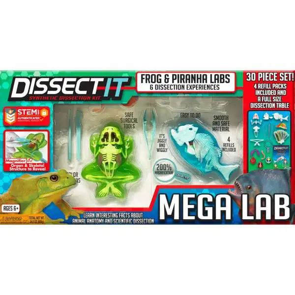 Dissect-It Frog & Piranha Mega Lab Playset [30 Piece Set!, Damaged Package]