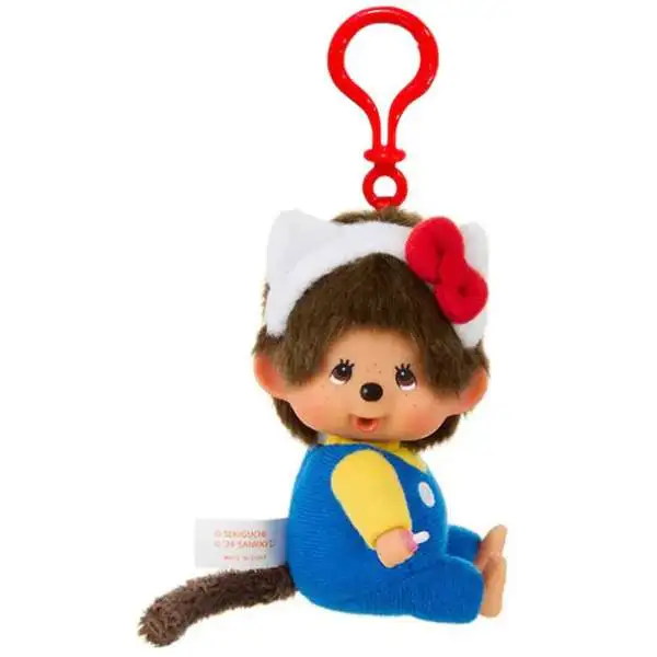 Hello Kitty x Monchhichi Sanrio Monchhichi Dressed as Hello Kitty 4-Inch Plush Hanger