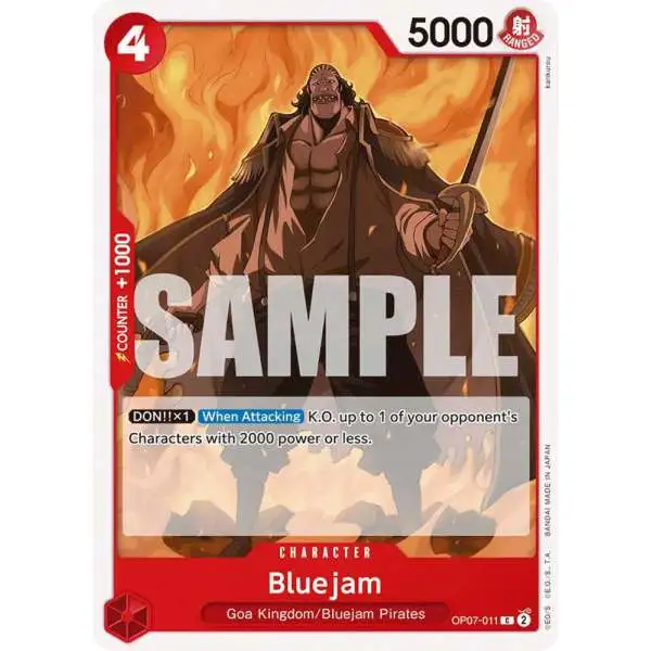 One Piece Trading Card Game 500 Years in the Future Common Bluejam OP07-011