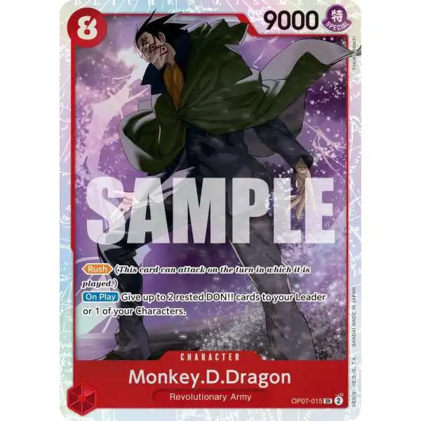 One Piece Trading Card Game 500 Years in the Future Super Rare Monkey.D.Dragon OP07-015
