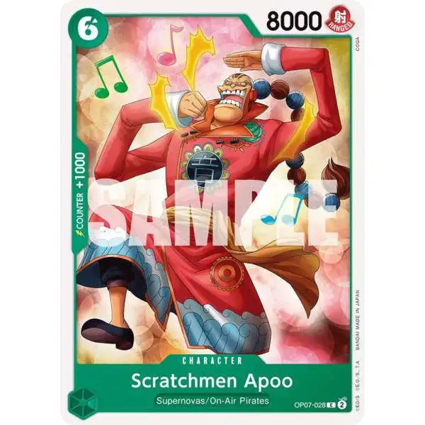 One Piece Trading Card Game 500 Years in the Future Common Scratchmen Apoo OP07-028