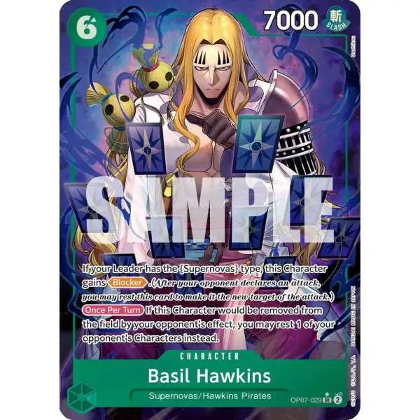 One Piece Trading Card Game 500 Years in the Future Super Rare Basil Hawkins OP07-029 [Alternate Art]