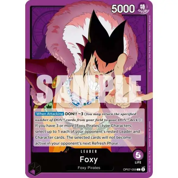 One Piece Trading Card Game 500 Years in the Future Leader Foxy OP07-059