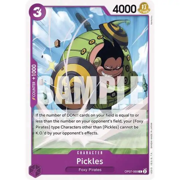 One Piece Trading Card Game 500 Years in the Future Common Pickles OP07-069