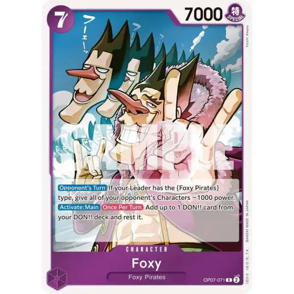 One Piece Trading Card Game 500 Years in the Future Rare Foxy OP07-071