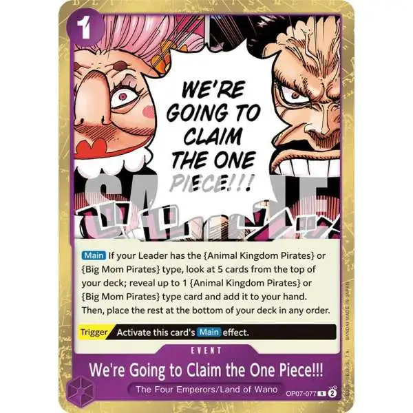 Trading Card Game 500 Years in the Future Rare We're Going to Claim the One Piece!!! OP07-077