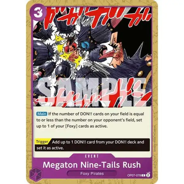 One Piece Trading Card Game 500 Years in the Future Common Megaton Nine-Tails Rush OP07-078