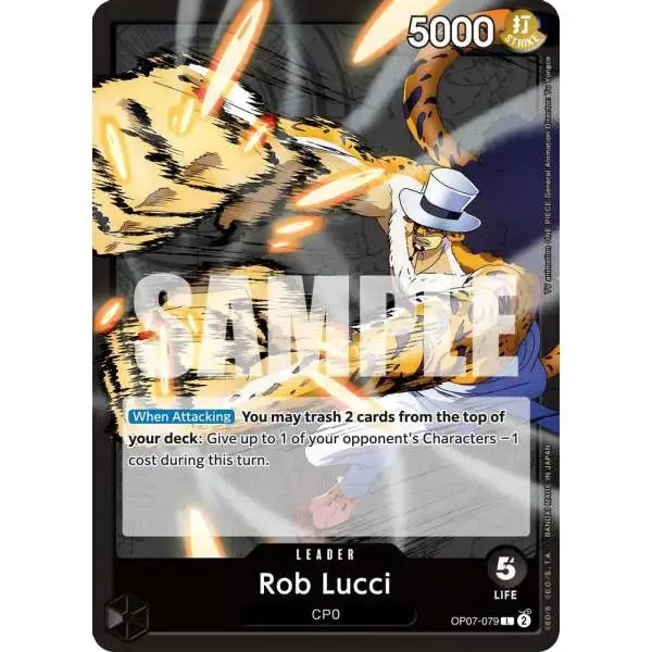 One Piece Trading Card Game 500 Years in the Future Leader Rob Lucci OP07-079