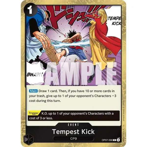 One Piece Trading Card Game 500 Years in the Future Rare Tempest Kick OP07-096