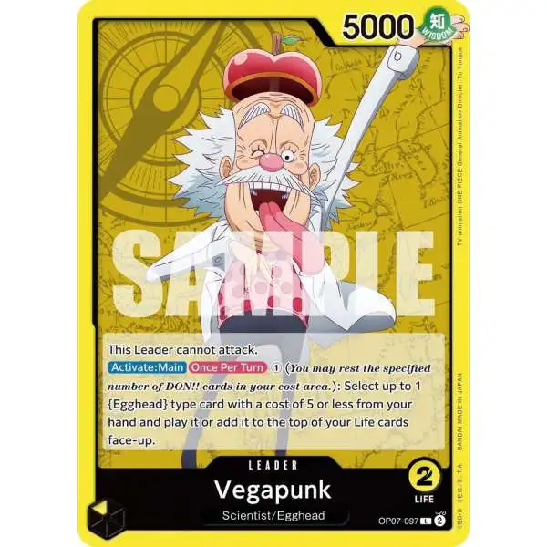 One Piece Trading Card Game 500 Years in the Future Leader Vegapunk OP07-097