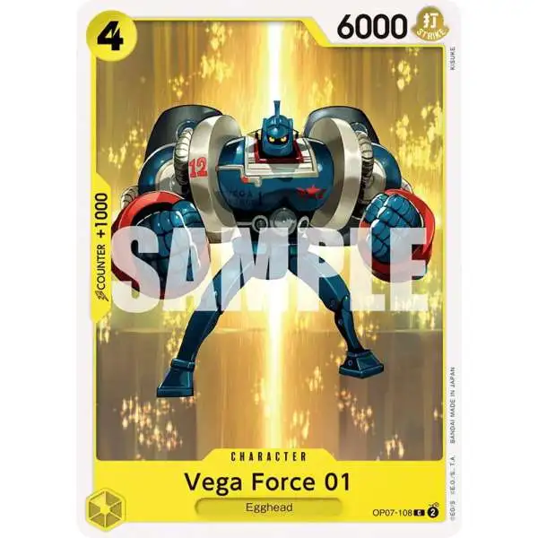 One Piece Trading Card Game 500 Years in the Future Common Vega Force 01 OP07-108