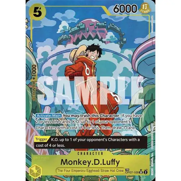 One Piece Trading Card Game Two Legends Treasure Rare Monkey.D.Luffy OP07-109 [Lightly Played]