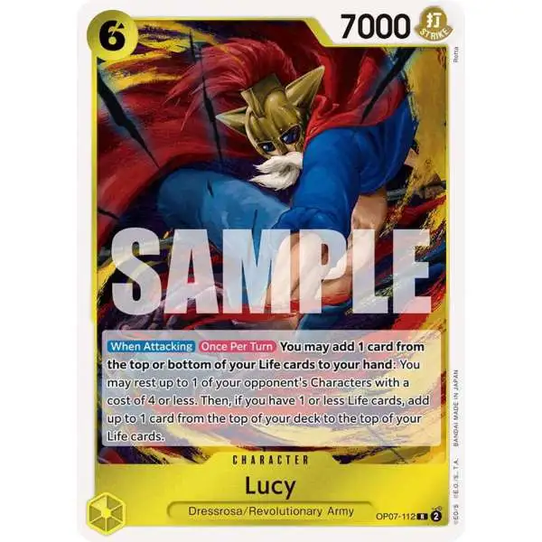 One Piece Trading Card Game 500 Years in the Future Rare Lucy OP07-112