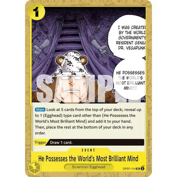 One Piece Trading Card Game 500 Years in the Future Uncommon He Possesses the World's Most Brilliant Mind OP07-114