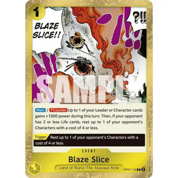 One Piece Trading Card Game 500 Years in the Future Rare Blaze Slice OP07-116