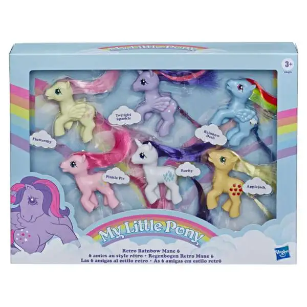 My Little Pony Retro Rainbow Mane 6 Exclusive 3-Inch Figure 6-Pack [Damaged Package]