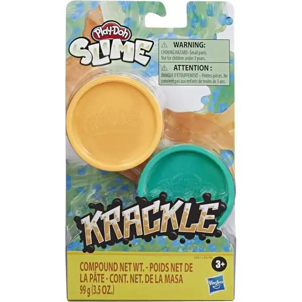 Play-Doh Slime Krackle Orange & Teal 3.5 Oz Slime 2-Pack