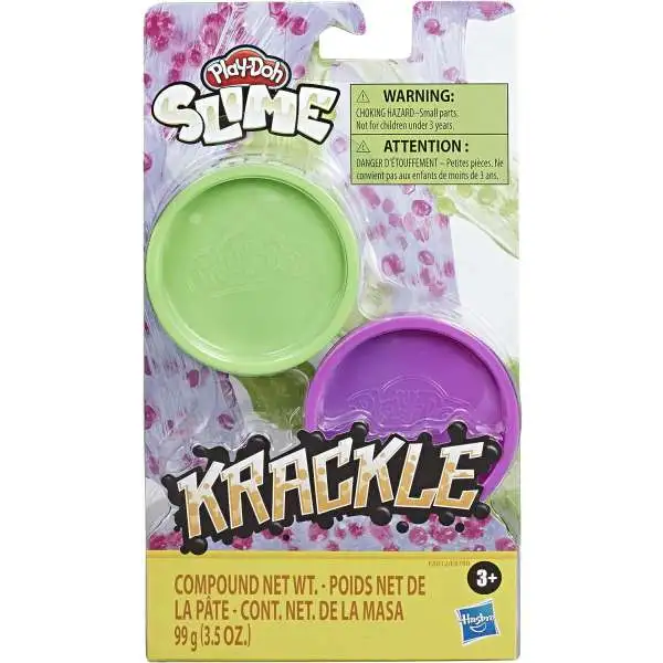 Play-Doh Slime Krackle Green & Purple 3.5 Oz Slime 2-Pack