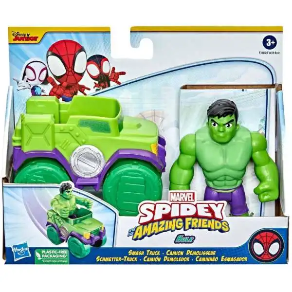 Marvel Spidey & His Amazing Friends Hulk Smash Truck Vehicle & Action Figure