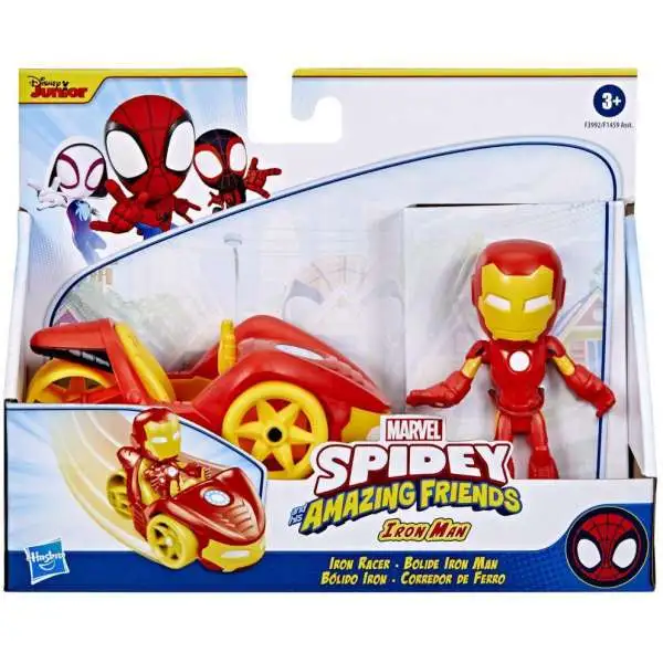 Marvel Spidey & His Amazing Friends Iron Man Iron Racer Vehicle & Action Figure