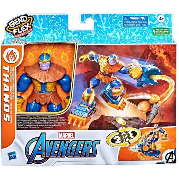 Marvel Avengers Bend & Flex Missions Thanos Action Figure Set [Fire Mission]