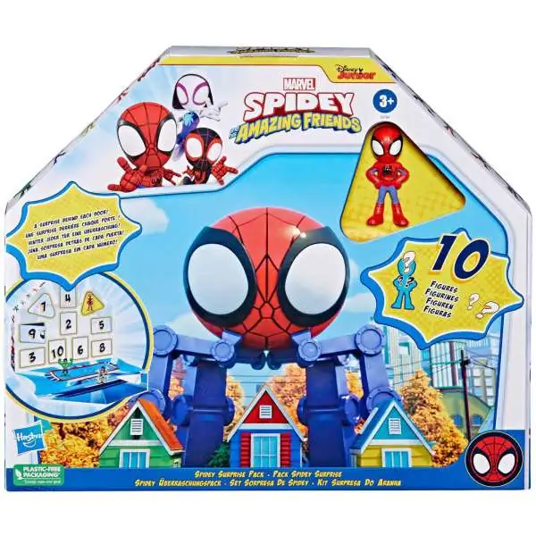 Marvel Spidey & His Amazing Friends Spidey Surprise Pack Exclusive 2.5-Inch Mystery 10-Pack [10 Figures!, Damaged Package]