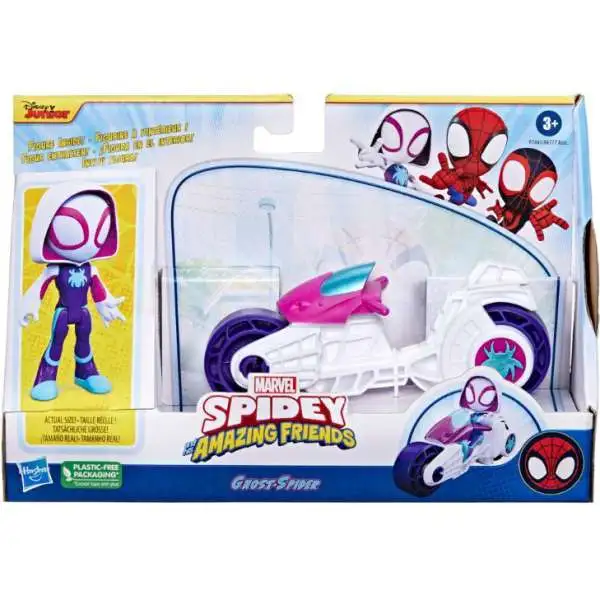 Marvel Spidey & His Amazing Friends Ghost Motorcycle Vehicle & Action Figure