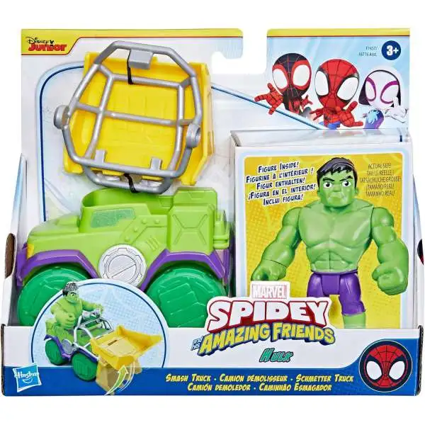 Marvel Spidey & His Amazing Friends Hulk Smash Truck Vehicle & Action Figure [Version 2]