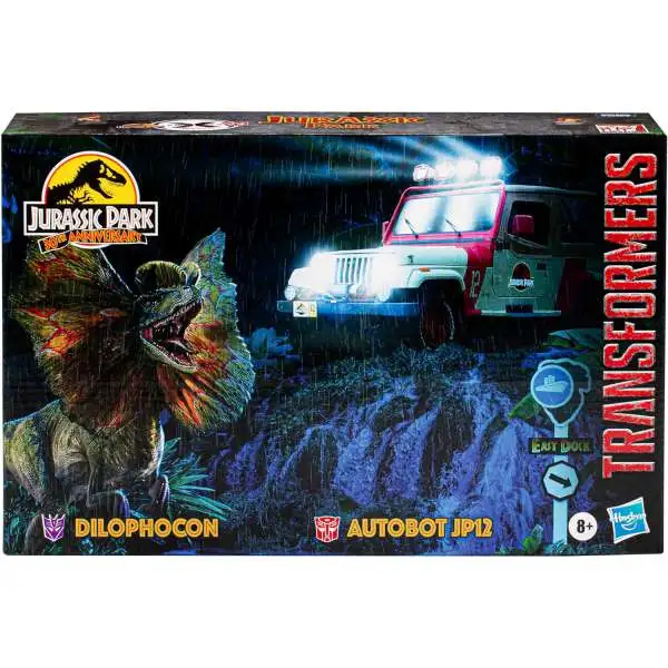 Transformers Jurassic Park Mash Up Dilophocon & Autobot JP12 Action Figure Set