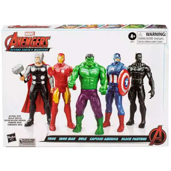 Marvel Avengers: Beyond Earths Mightiest Thor, Iron Man, Hulk, Captain America & Black Panther Exclusive Action Figure 5-Pack