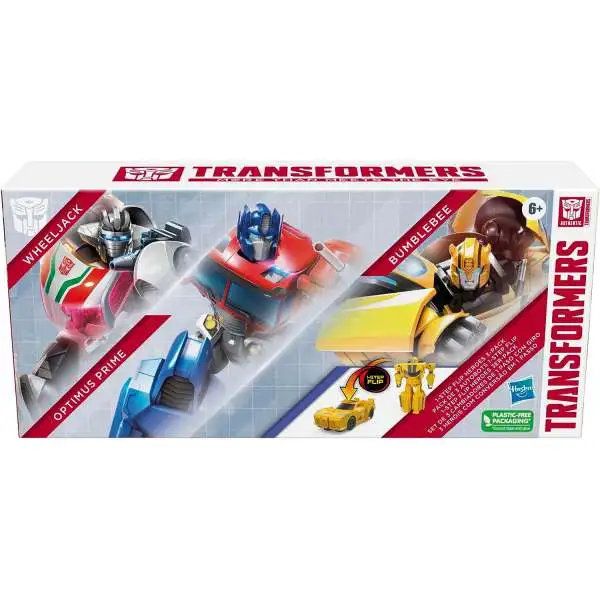 Transformers 1 Step Flip Changer Wheeljack, Optimus Prime & Bumblebee Exclusive Action Figure 3-Pack