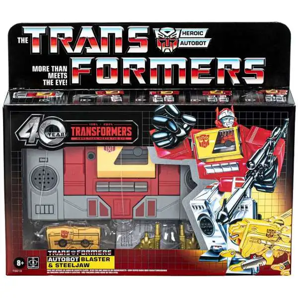 Transformers 40th Anniversary Retro G1 Autobot Blaster & Steeljaw 5" Action Figure