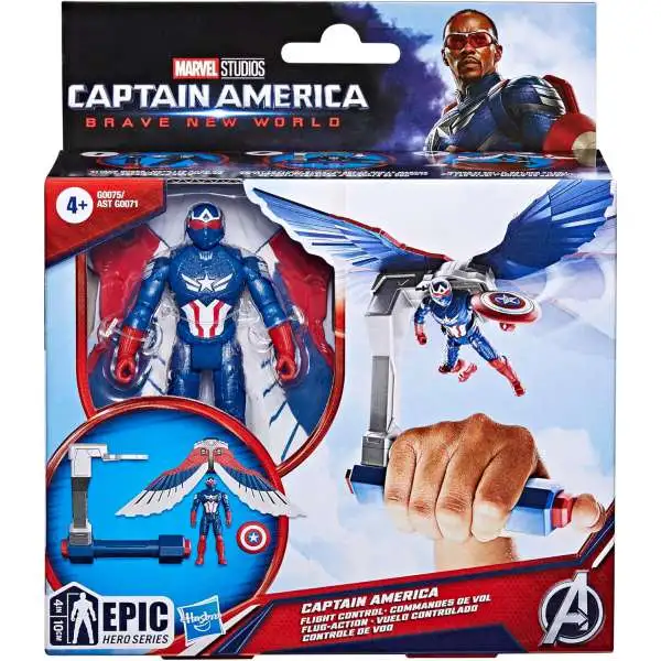 Marvel Captain America Brave New World Epic Hero Series Flight Control Captain America Action Figure